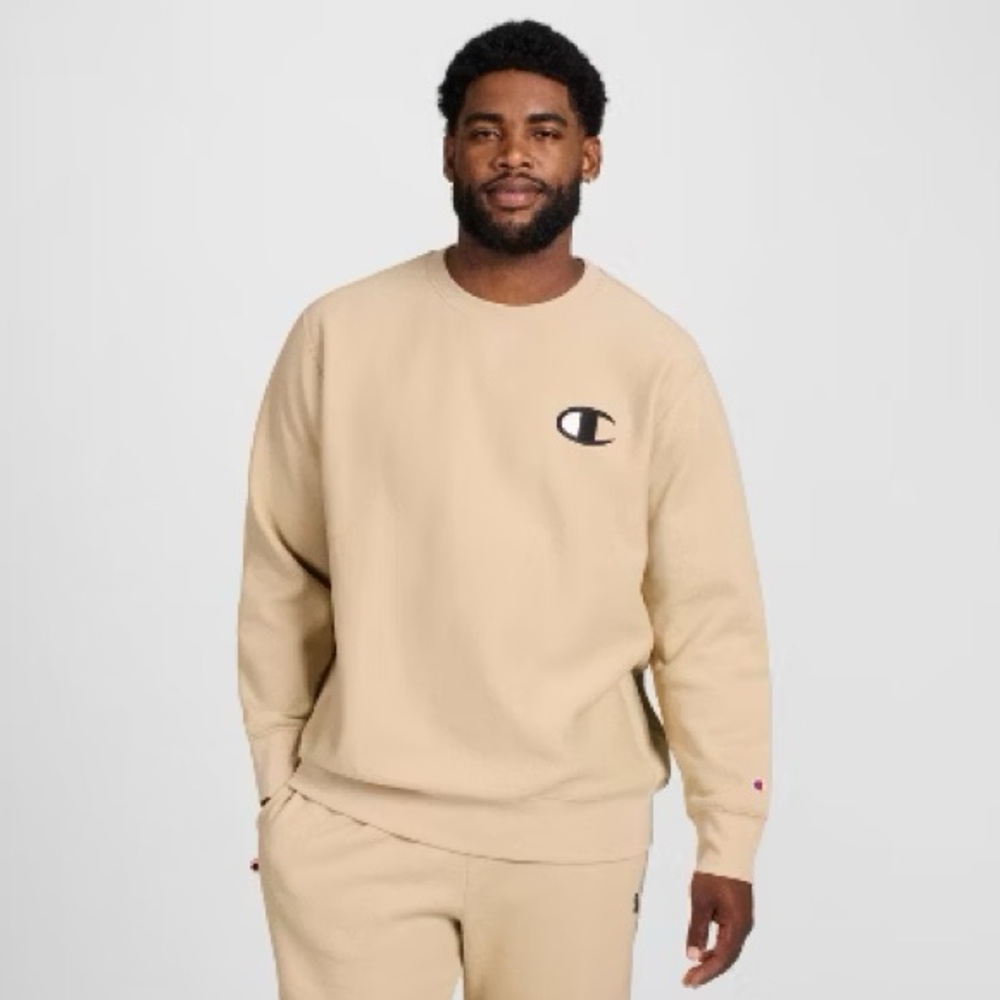 Champion Men's Tan Crewneck Sweater Sz XL